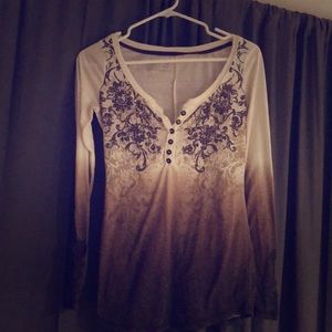 Bling top brown and cream